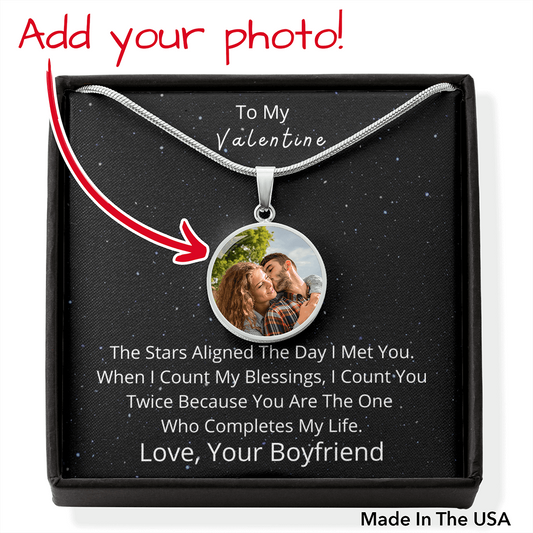 To My Valentine - From Boyfriend - Celestial Night Sky Pendant Necklace
