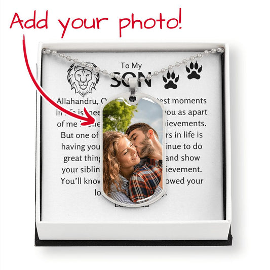 To My Son Dog Tag Custom