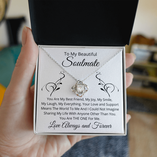 To My Soulmate - Pendant Necklace and Earrings Gift Set - Gift For Her