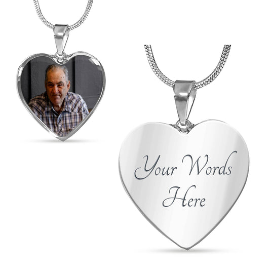 Guardian Angel Custom Engravable Personalized Heart Pendant Necklace
