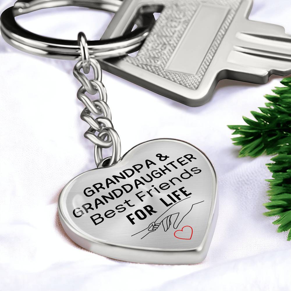 Grandpa & Granddaughter Best Friends for Life Keychain