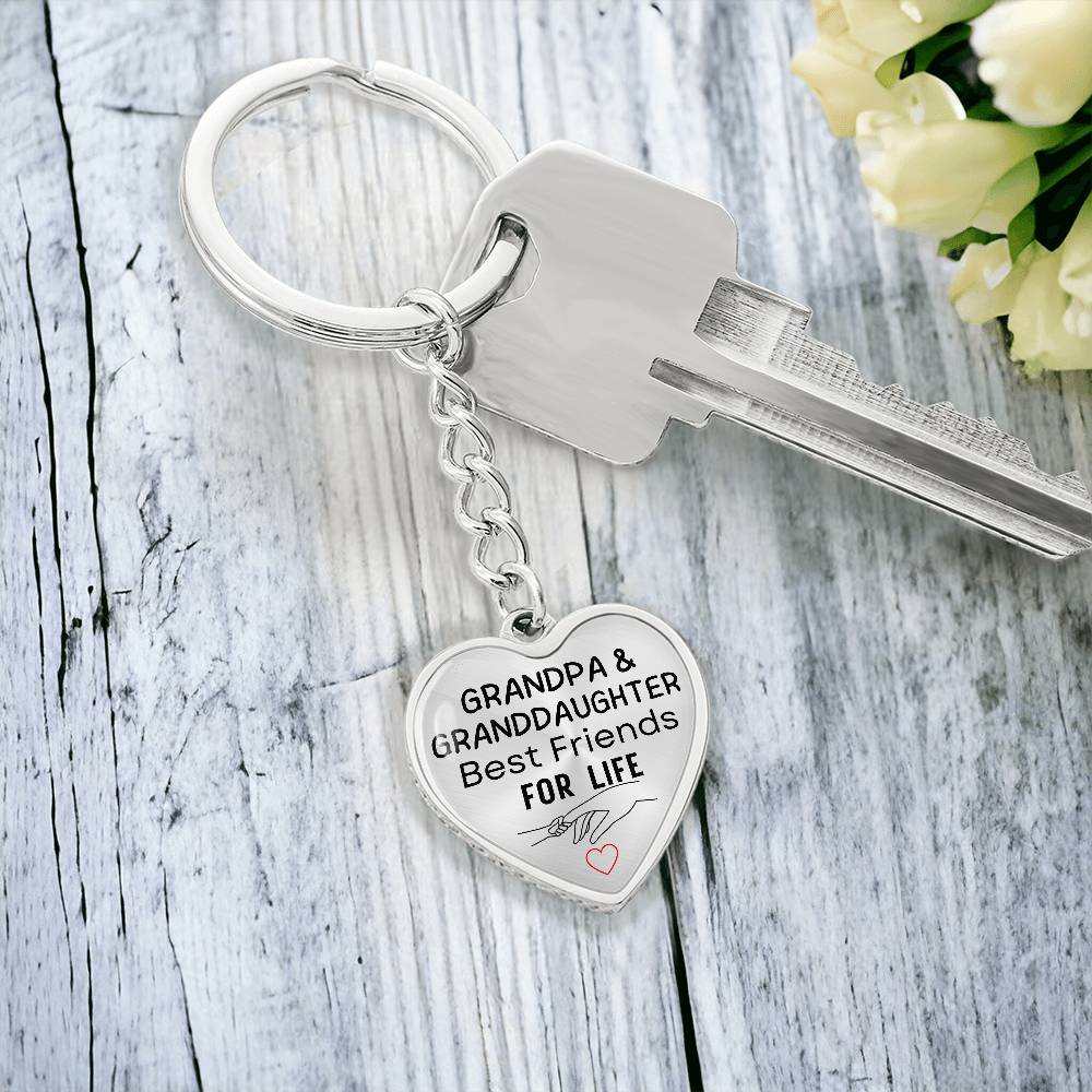 Grandpa & Granddaughter Best Friends for Life Keychain