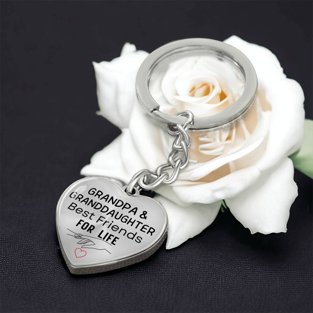 Grandpa & Granddaughter Best Friends for Life Keychain