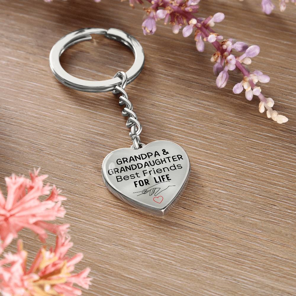 Grandpa & Granddaughter Best Friends for Life Keychain