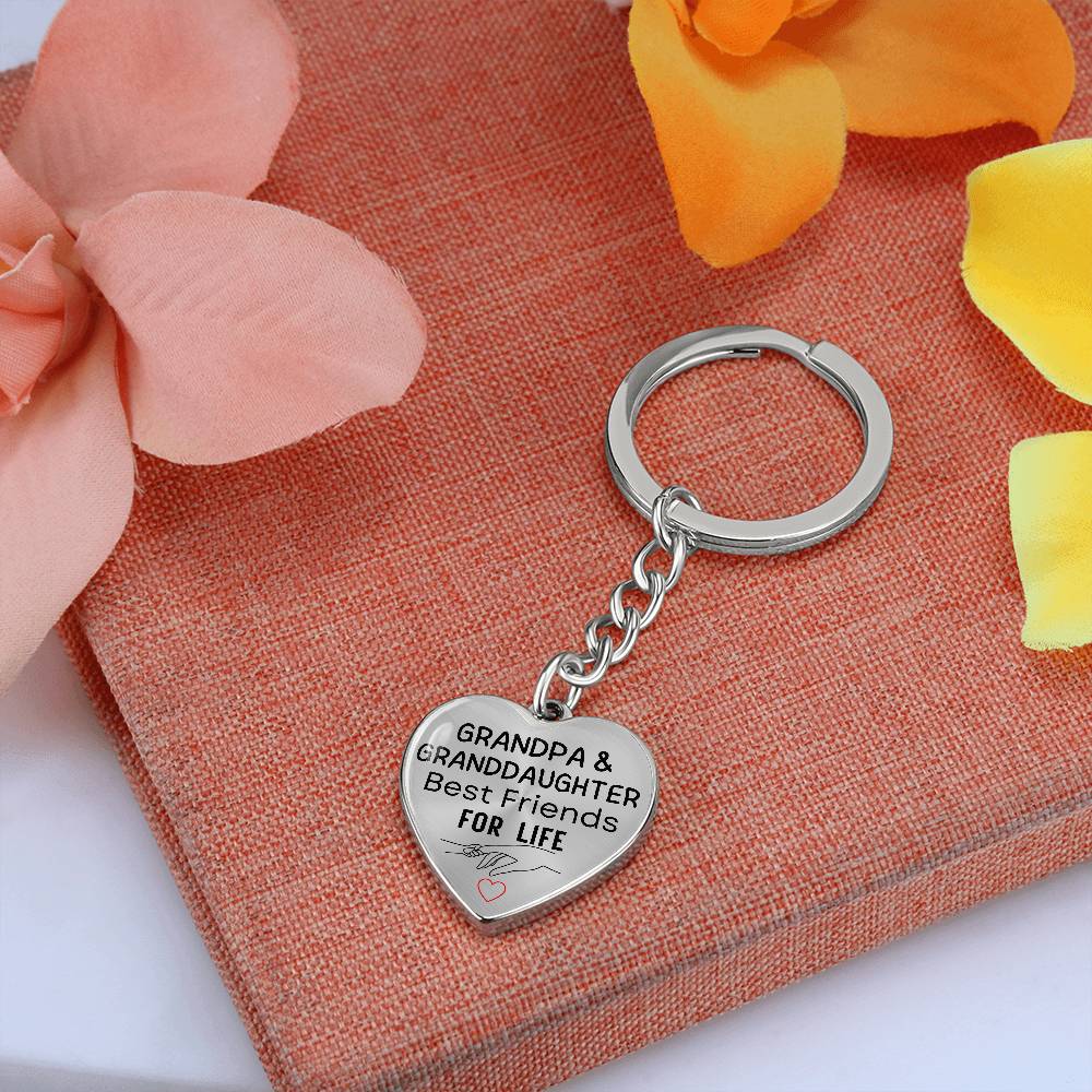 Grandpa & Granddaughter Best Friends for Life Keychain