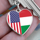 2 Flag Custom Heart Shaped Keychain