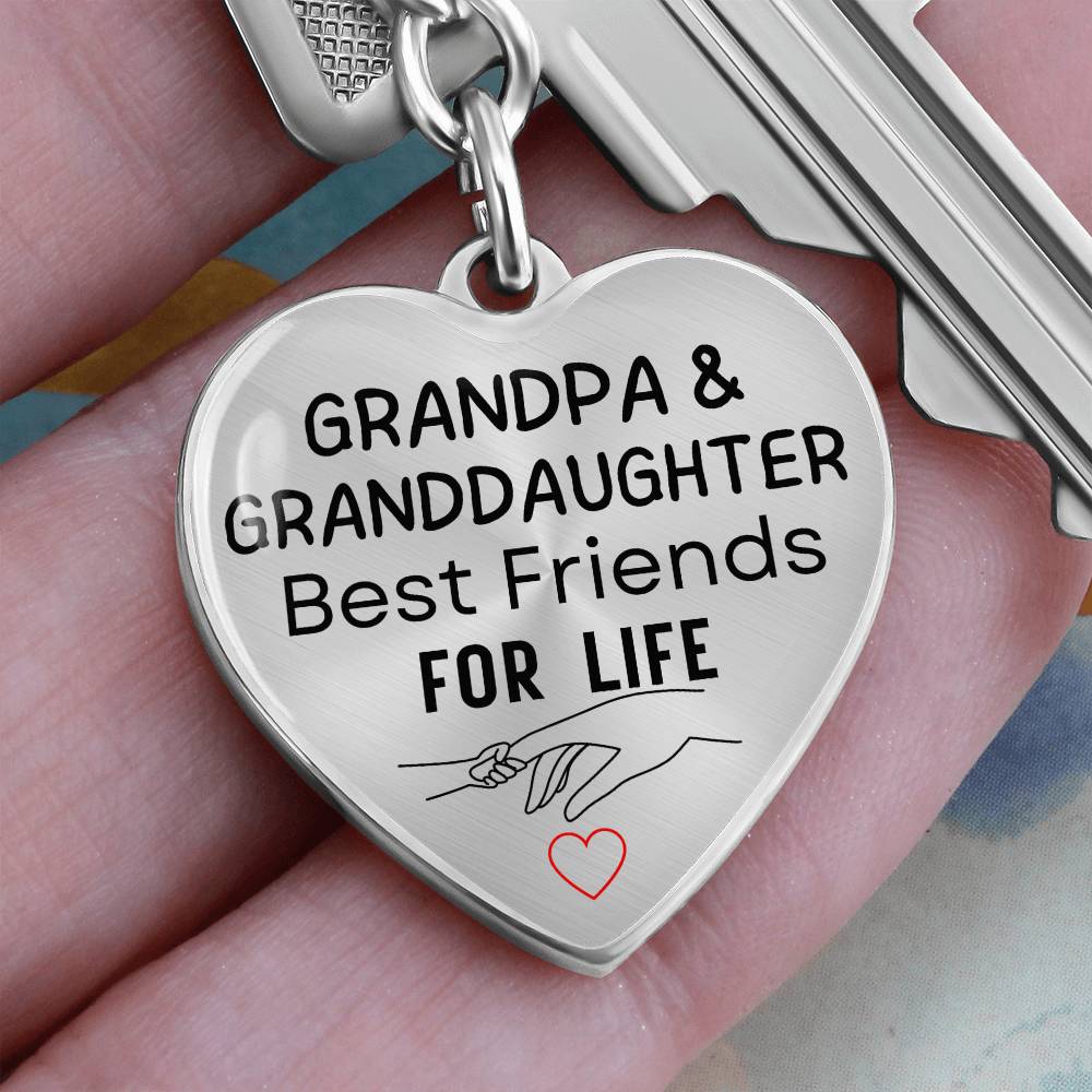 Grandpa & Granddaughter Best Friends for Life Keychain