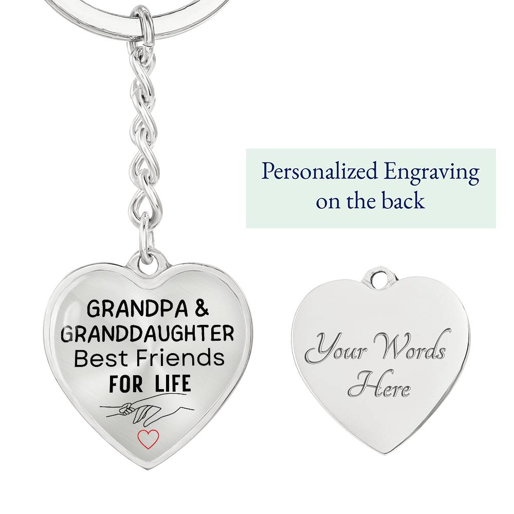 Grandpa & Granddaughter Best Friends for Life Keychain