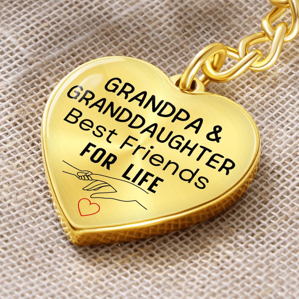 Grandpa & Granddaughter Best Friends for Life Keychain