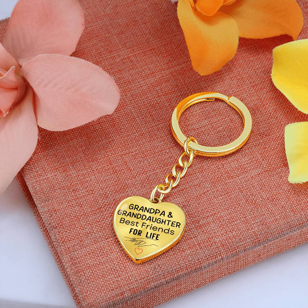 Grandpa & Granddaughter Best Friends for Life Keychain