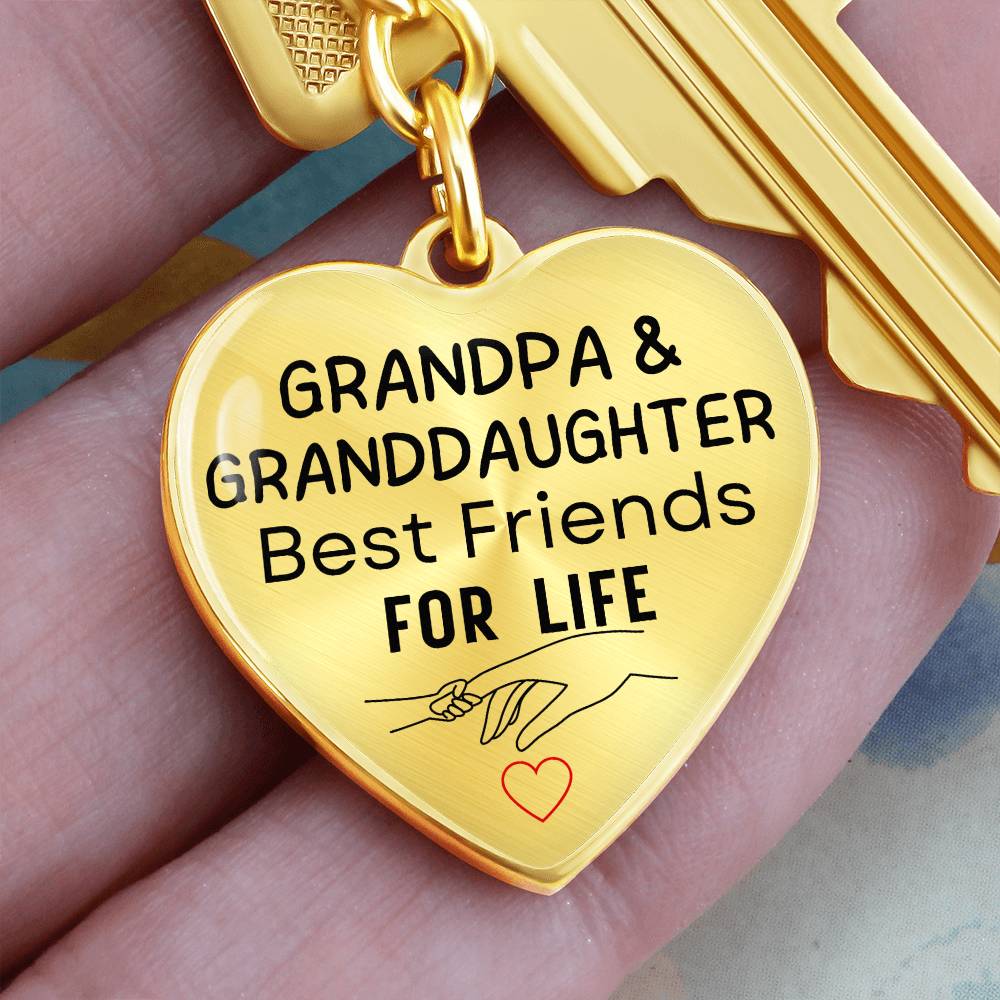 Grandpa & Granddaughter Best Friends for Life Keychain