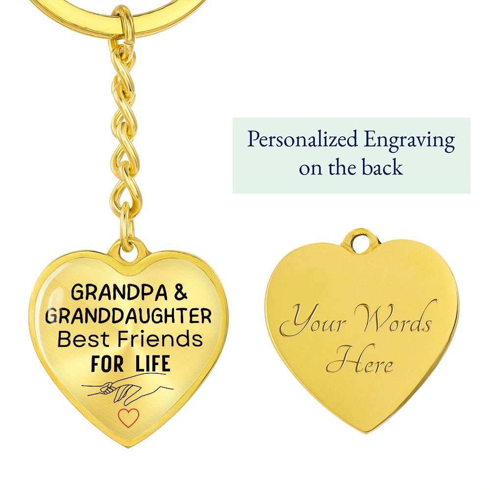 Grandpa & Granddaughter Best Friends for Life Keychain