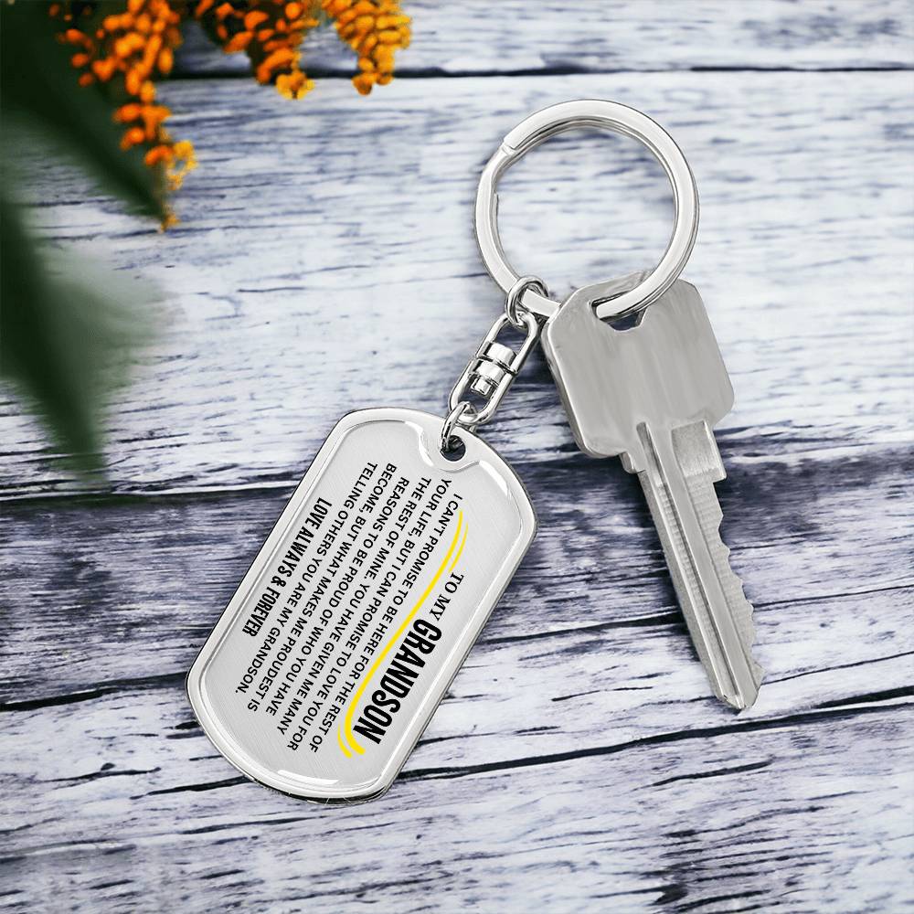 To My Grandson Keychain, Gift From Grandparents 1