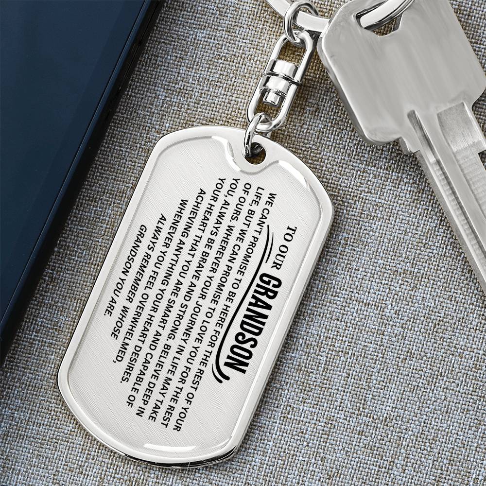 To Our Grandson Keychain, Remember Whose Grandson You Are