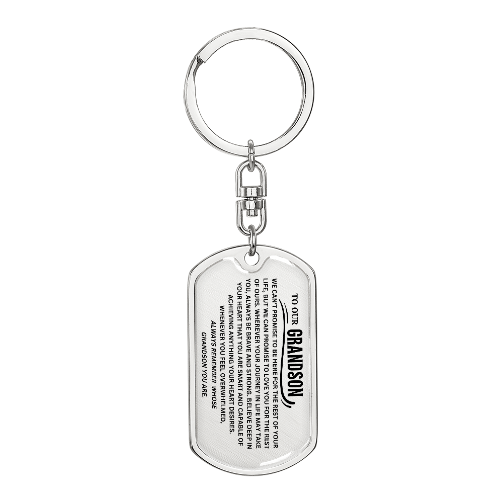 To Our Grandson Keychain, Remember Whose Grandson You Are