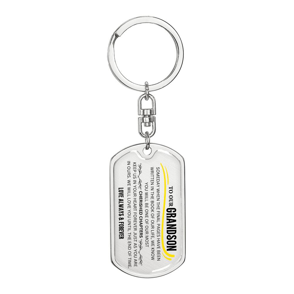 To Our Grandson Cherished Chapter Keychain
