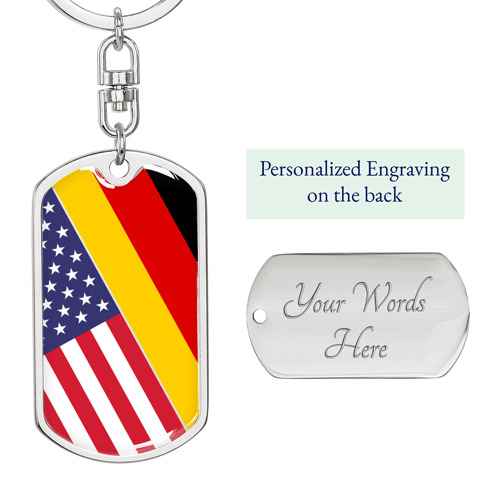 USA Germany Flag Keychain