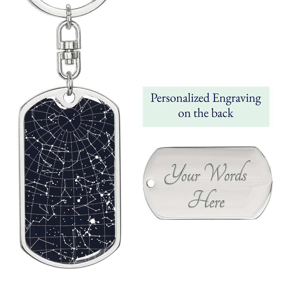 Celestial Night Sky Pendant Keychain Orlando Florida