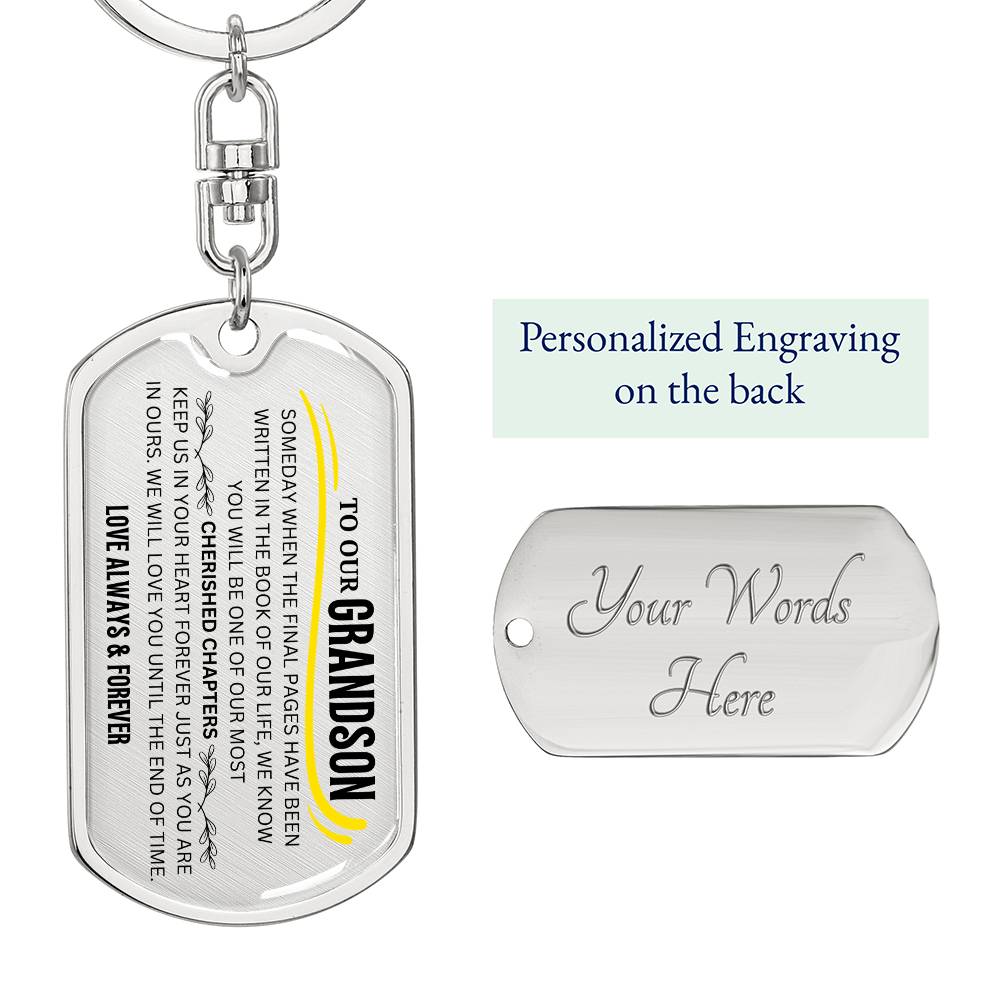 To Our Grandson Cherished Chapter Keychain