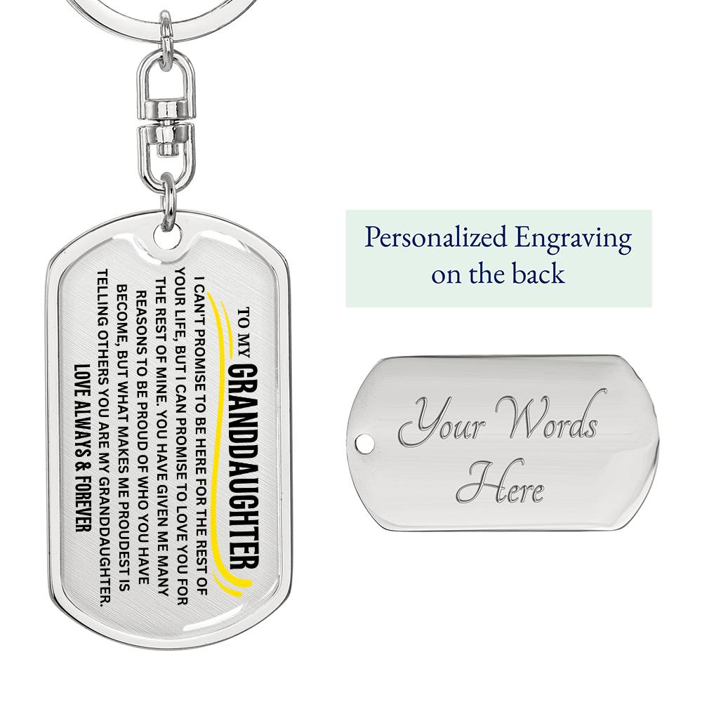 To My Granddaughter Keychain 1