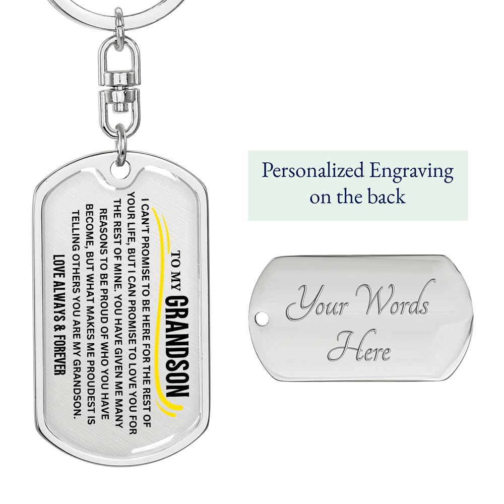 To My Grandson Keychain, Gift From Grandparents 1