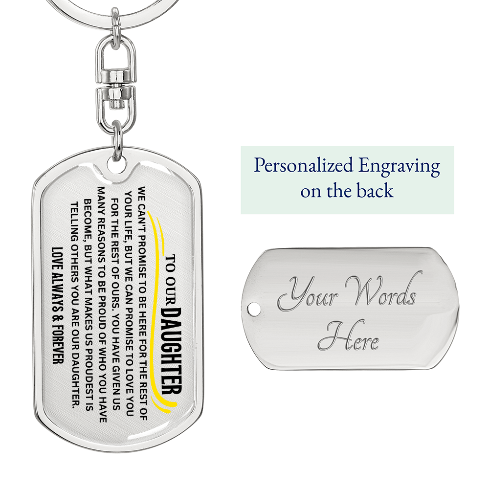 To Our Daughter Keychain, Gift From Parents