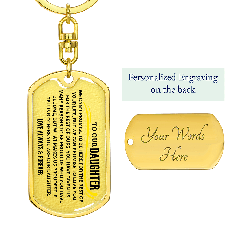 To Our Daughter Keychain, Gift From Parents