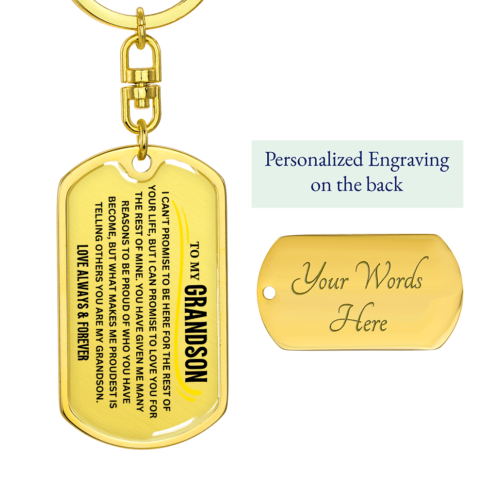 To My Grandson Keychain, Gift From Grandparents 1