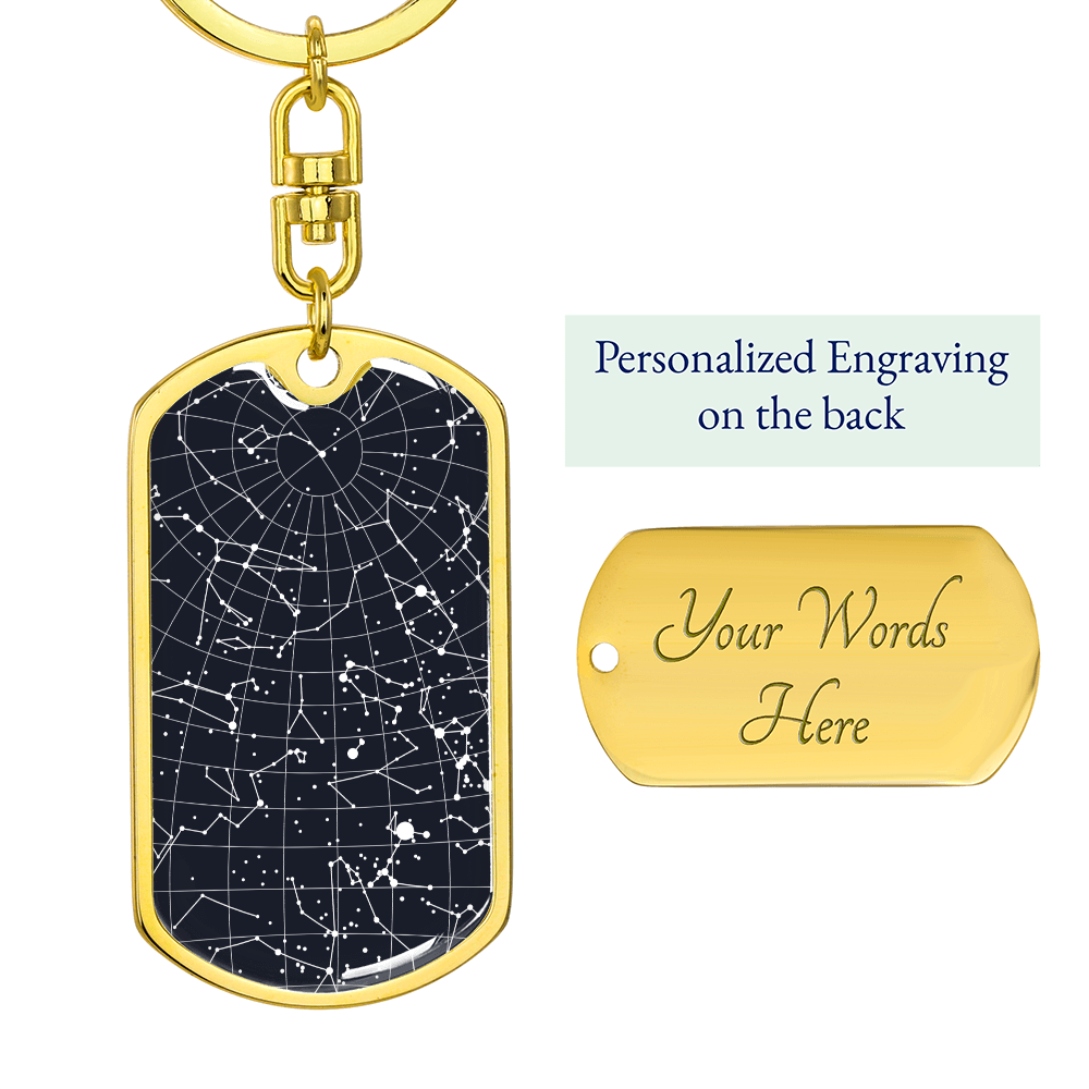 Celestial Night Sky Pendant Keychain Orlando Florida