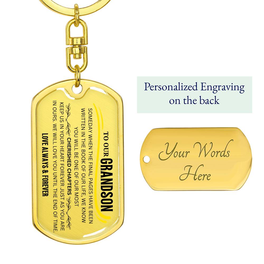 To Our Grandson Cherished Chapter Keychain