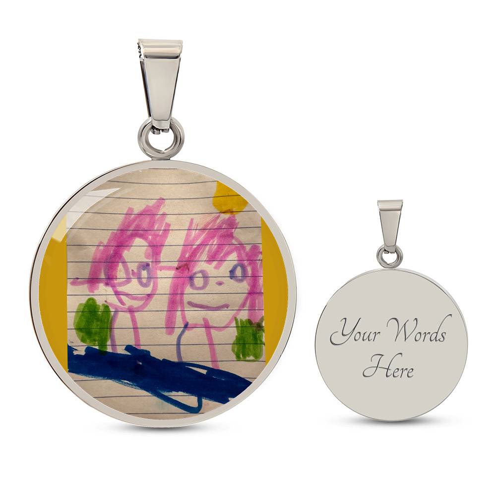 Kid Art Graphic Pendant Necklace 06112024