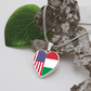 2 Flag Custom Heart Shaped Pendant Necklace
