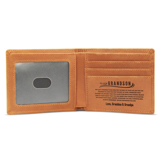 To Our Grandson Leather Wallet