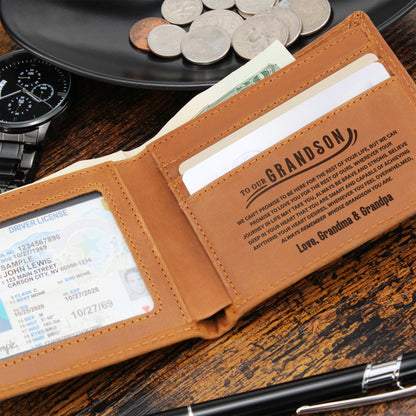 To Our Grandson Leather Wallet