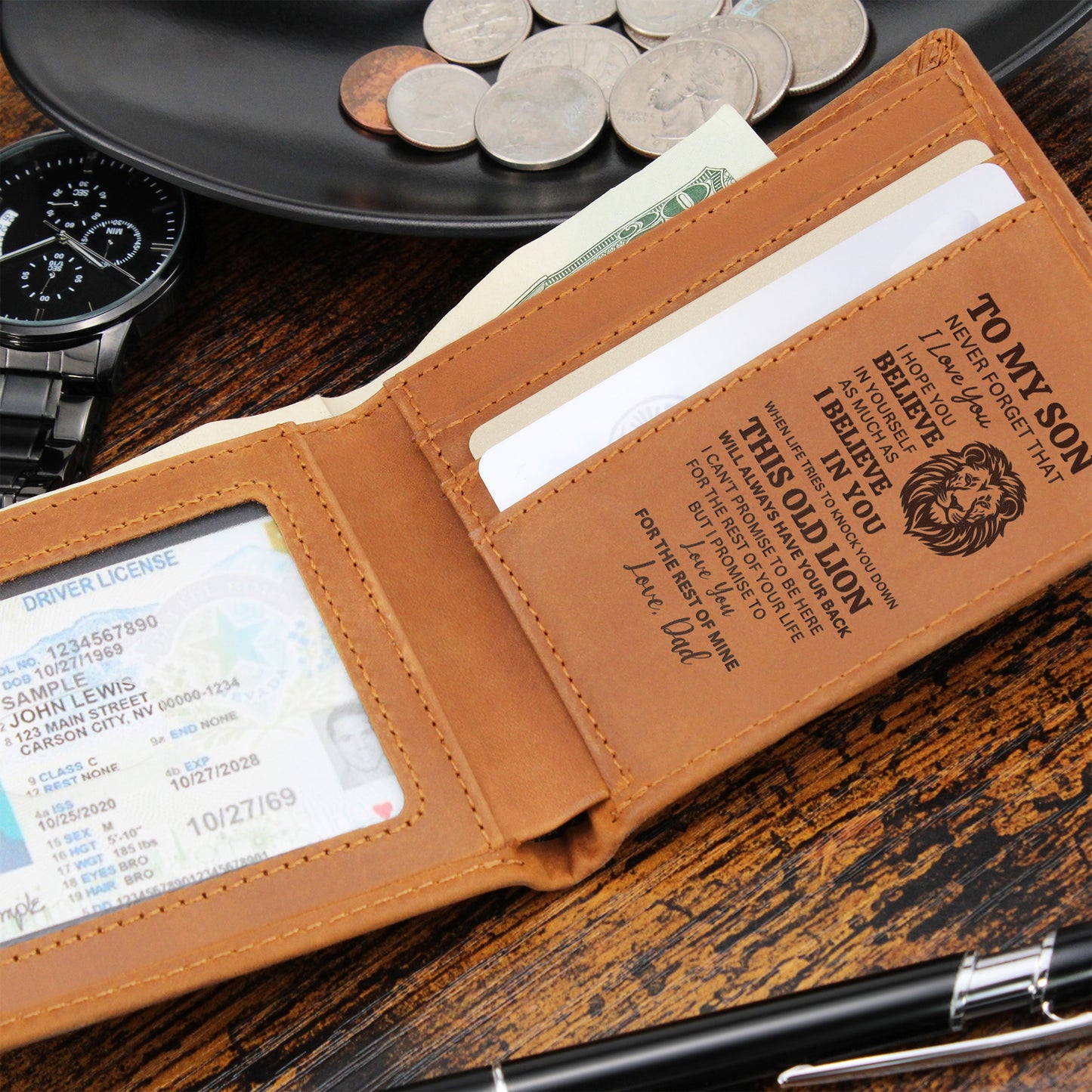 To My Son Lion Wallet 08182026
