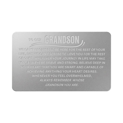 To Our Grandson Metal Wallet Insert