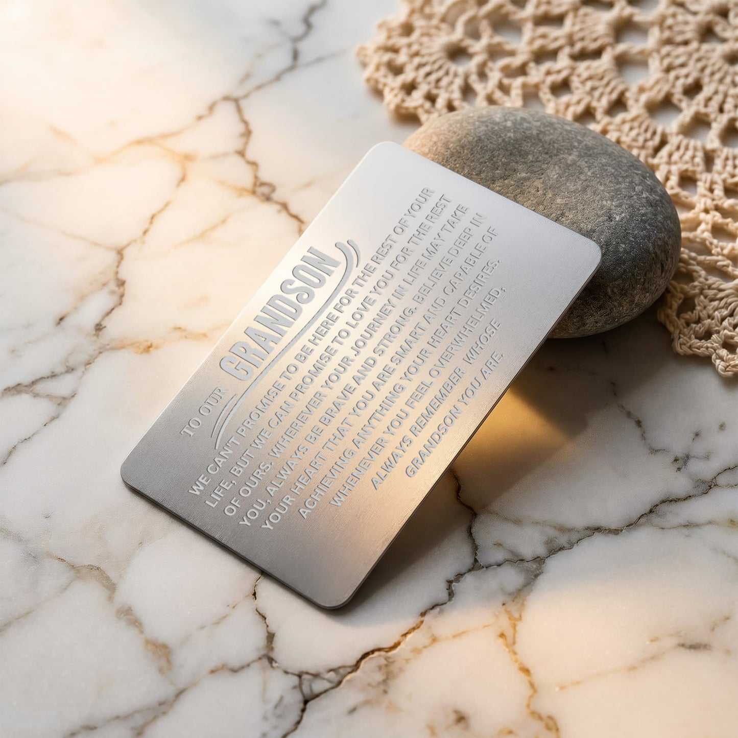 To Our Grandson Metal Wallet Insert