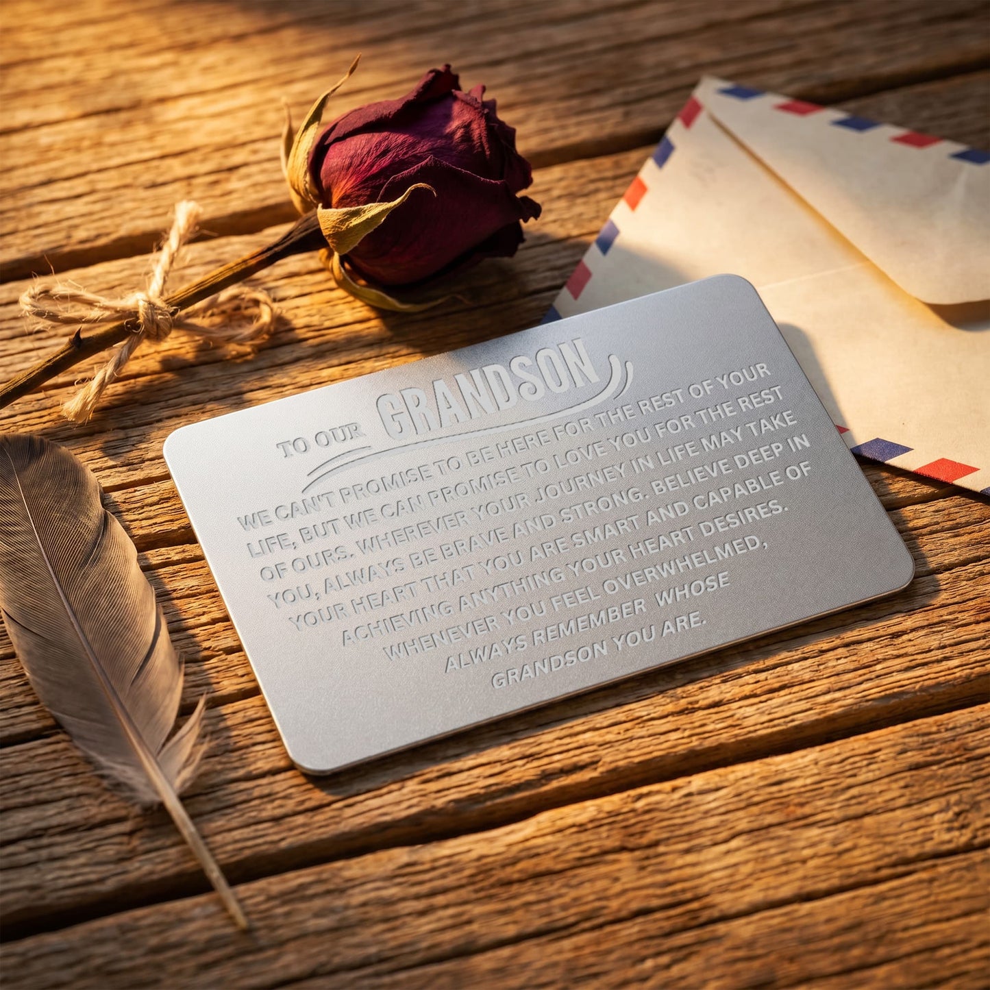 To Our Grandson Metal Wallet Insert