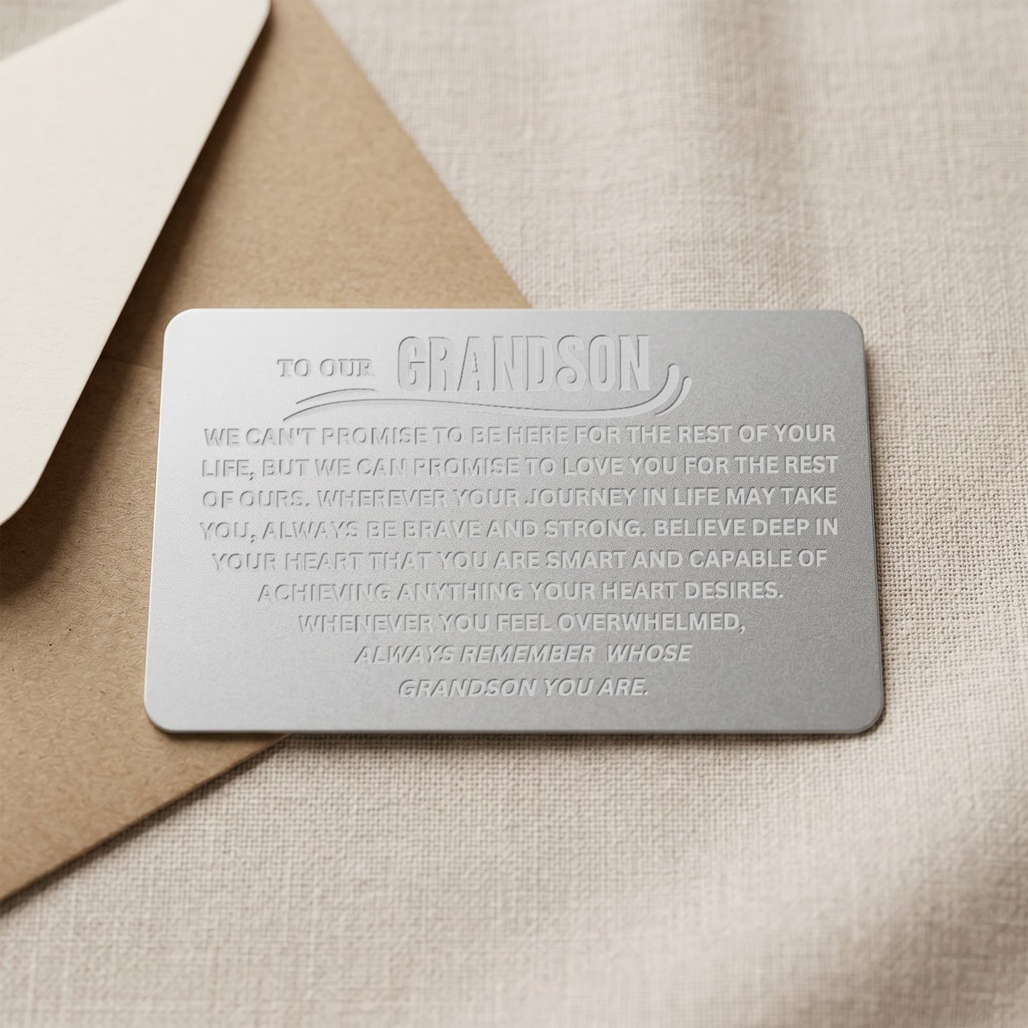 To Our Grandson Metal Wallet Insert