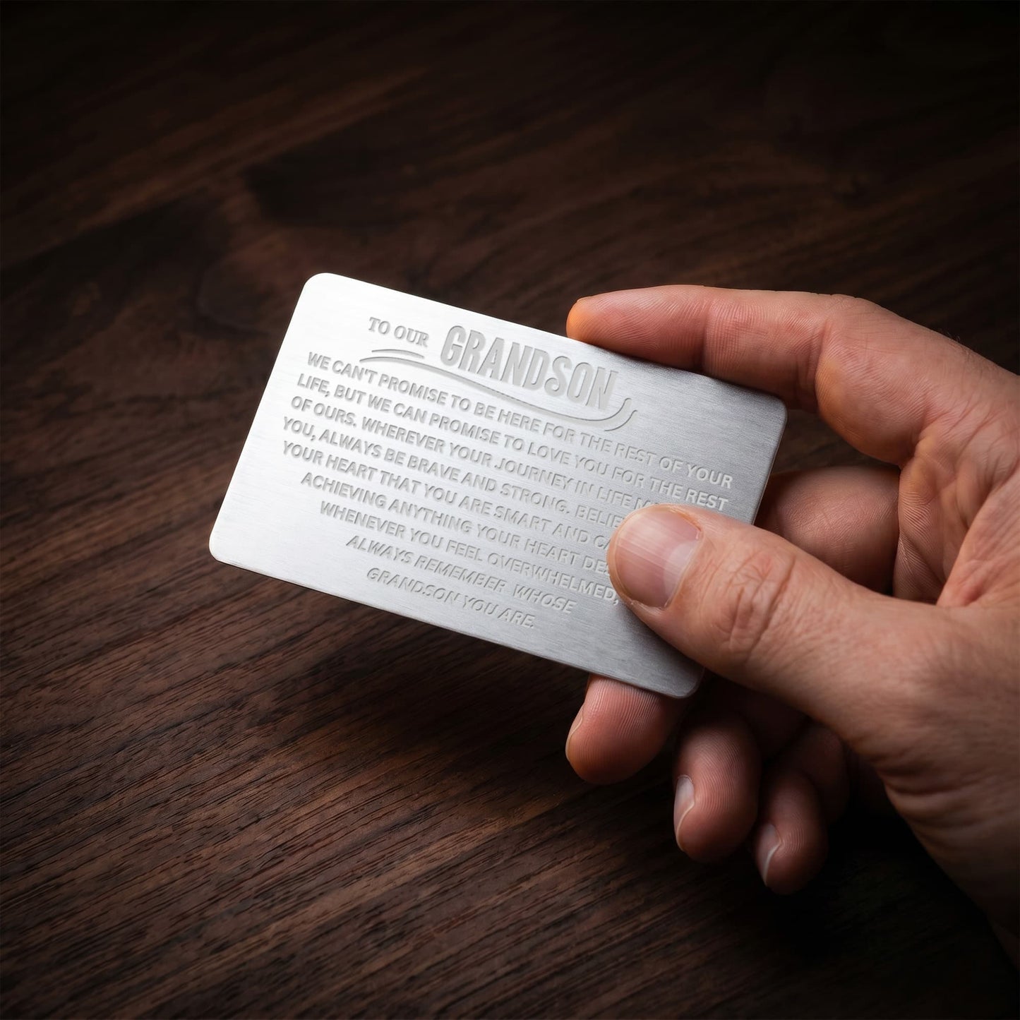 To Our Grandson Metal Wallet Insert