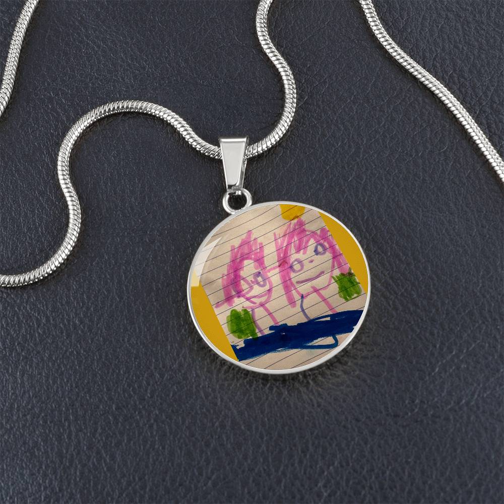 Kid Art Graphic Pendant Necklace 06112024