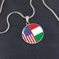 2 Flag Custom Circle Pendant Necklace