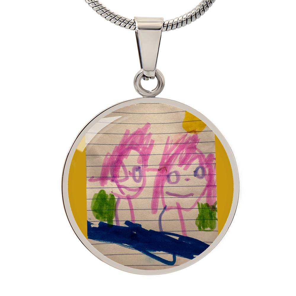 Kid Art Graphic Pendant Necklace 06112024