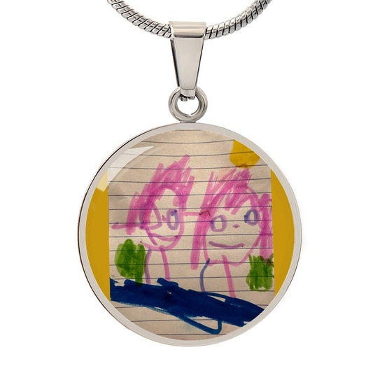 Kid Art Graphic Pendant Necklace 06112024
