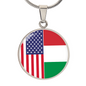 2 Flag Custom Circle Pendant Necklace