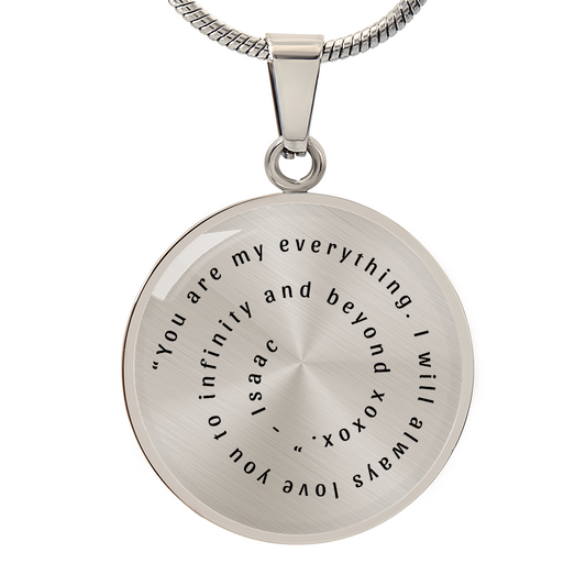 Custom Quote Necklace - Spiral Text