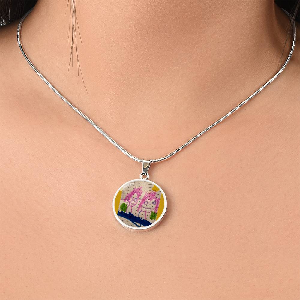Kid Art Graphic Pendant Necklace 06112024