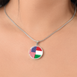 2 Flag Custom Circle Pendant Necklace