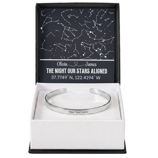 Custom Coordinates Cuff Bracelet