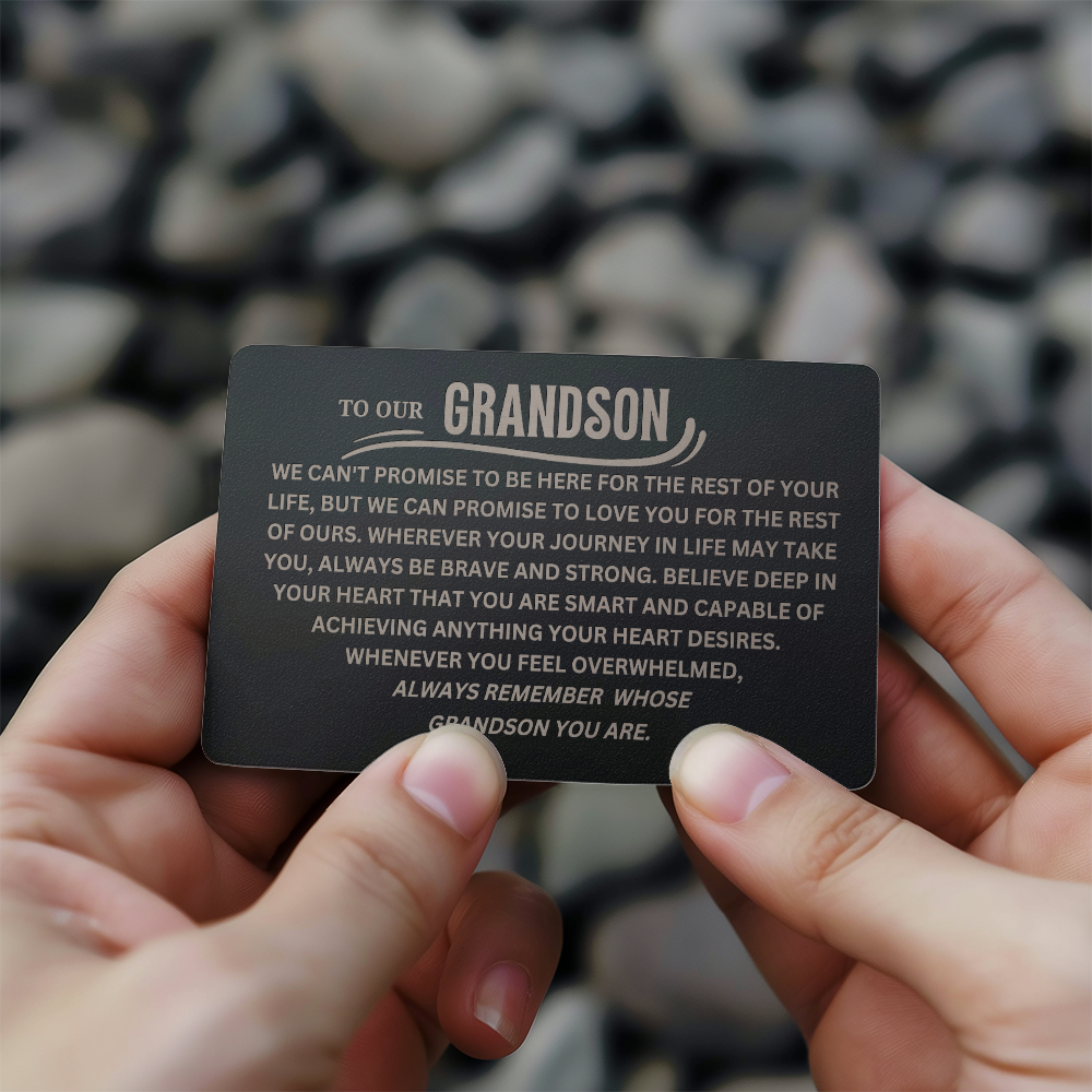 To Our Grandson Metal Wallet Insert